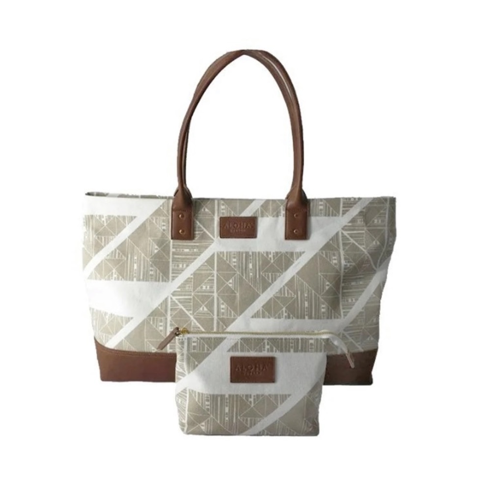Aloha Modern canvas tote & matching pouch.